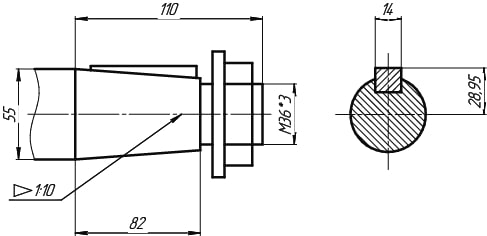 Ч2-63-125 выходной вал конический с наружней резьбой.jpg